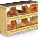 Chicken Nesting Boxes,4 Compartments Wooden Nesting Boxes for Chickens,Laying Boxes for Hens Ducks Poultry Protect Eggs Chicken Coops Easy Egg Collection (6 Box)