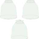 3-Pack Clear Glass Shades, Bell Shaped Glass Shade Covers Ceiling Fan Lamp Replacements, Light Fixtures Lampshade for Chandelier Wall Sconces, 1.61" Fitter Size, 5" High x 4.7" Diameter