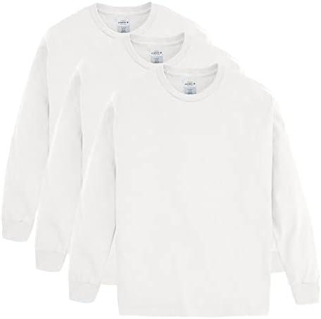 Hanes Boys ComfortSoft Long-Sleeve T-Shirt Pack, Cotton Tees for Boys, 3-Pack, 12-14