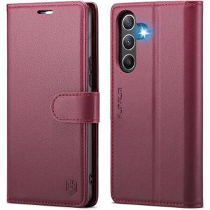 Wallet Case for Samsung Galaxy A36 5G, RFID Blocking Credit Card Holder, PU Leather Folio Flip Kickstand Protective Shockproof Cover for Galaxy A36 (Red)