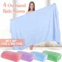 Newwiee 4 Pcs Oversized Bath Towels 40x80 Inches Extra Large Bath Sheet Towels for Adults Quick Dry Soft Absorbent Fluffy Microfiber Shower Sheet for Bathroom Hotel Spa (Bright Colors)