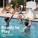 Coast Modern Poolside Basketball Hoop with Wheels - Premium Outdoor Pool Basketball Hoop with 2 Swimming Pool Basketballs and Ball Pump