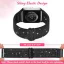 3 Packs Shiny Stretchy Bands Compatible with Apple Watch Band 49mm 38mm 40mm 41mm 42mm 44mm 45mm, Nylon Adjustable Sport Solo Loop Women Replacement Straps for iWatch Series Ultra 8 7 6 5 4 3 2 1 SE