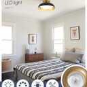 kudos Flush Mount Ceiling Light, 9.5inch LED Ceiling Light Fixture 2 Pack, Black and Gold Finish, 12W 600lm Modern Hanging Light Fixtures for Living Room, Bedroom, 5CCT Adjustable, KDCL01-BK-S-2PK