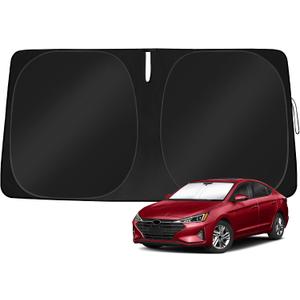 Windshield Sun Shade Custom Fit Hyundai Elantra 2017-2020 Foldable Sunshade Double Layer Windshield Cover Window Shade Sun Protector Sun Visor Accessories