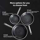 Non Stick Frying Pan with 3 Lids, 8+10+12 Inch, Hybrid Frying Pans Set Nonstick, Skillets Stainless Steel Upgrade, Dishwasher & Oven-Safe, Induction Compatible, PFOA Free Cookware.