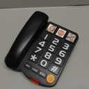 Sangyn Landline Phones for Seniors with Large Button Corded Telephone for Home with Amplified Loud Ringer Volume Adjustable One-Touch Dialing Big Button Telephones for Visually Hearing Impaired,Black