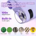 Mini 3-in-1 Pocket Microscope with Camera & Telescope, 32GB SD Card, 2.4" IPS HD Screen, Handheld Digital Microscope for Kids, Educational Science Kit, Christmas Birthday Gift for Boys Girls Ages 3-9