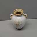 Soyizom Unique Shabby Chic White Rustic Ceramic Vase, 17cm Height, Suitable for Tabletop, Kitchen, Office, Living Room Decoration