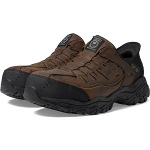 Skechers Men's Work Holdredge Ryker Hands Free Slip-in, Brown, 9W