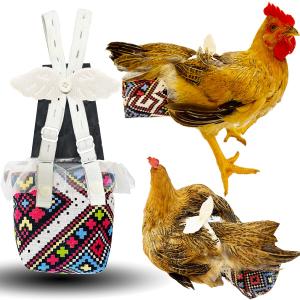 Reusable 3D Chicken Diapers for Indoor Chickens  Leak-Proof 3D Pouch with Replaceable Bag, Adjustable Straps & Cross-Back Design, Fit for Hens and Roosters(Plastic Bags not Included)
