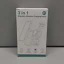 Magnetic Wireless Charging Station for Apple: Upgraded Qi2 Certified 15W 3-in-1 Magsafe Wireless Charger Stand, Foldable Travel Fast Charger for iPhone 17 16 15 14 13 12 Series, Apple Watch, AirPods (Pure Black)