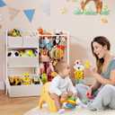 BBLIKE Kids Storage Organizer with 4 Removable Bins, Kids Storage Toy Shelf Organizer for Stuffed Animal Holder for Bedroom Playroom Nursery, White