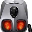 KING RELAX Shiatsu Foot Massager with Heat, 2026 Upgraded Deep Kneading and Squeeze Massage for Plantar Fasciitis, LCD Touch Panel & Remote Control, Modern Sculpted Design, Fits Up to Men Size 14 Gray