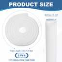 PATIKIL Pipe Insulation Foam Tube, 2 Pack Heat Preservation Foam Pipe Outdoor Wrap Pipe Covers 3-1/8" (80mm) ID x 4" (100mm) OD x 6.6 ft for Handle Grip HVAC Units, White