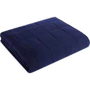 L'AGRATY Weighted Blanket - 88"x104" 20lbs Cooling Breathable Heavy Blanket Microfiber Material with Glass Beads for Adult All-Season Summer Fall Winter Soft Thick Comfort (03-navy Blue)