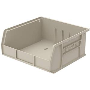 Akro-Mils 30235 AkroBins Plastic Storage Bins, Space-Saving Stackable Bins for Garage, Pantry, Craft Organization, 11-Inch x 11-Inch x 5-Inch, Stone, 1 Pack