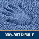 OLANLY Bathroom Runner Rugs 47x17, Soft Absorbent Chenille Bath Rugs, Rubber Backing Quick Dry, Machine Washable Long Bath Mats for Bathroom, Tub and Shower, Home Decor Accessories, Cornflower Blue