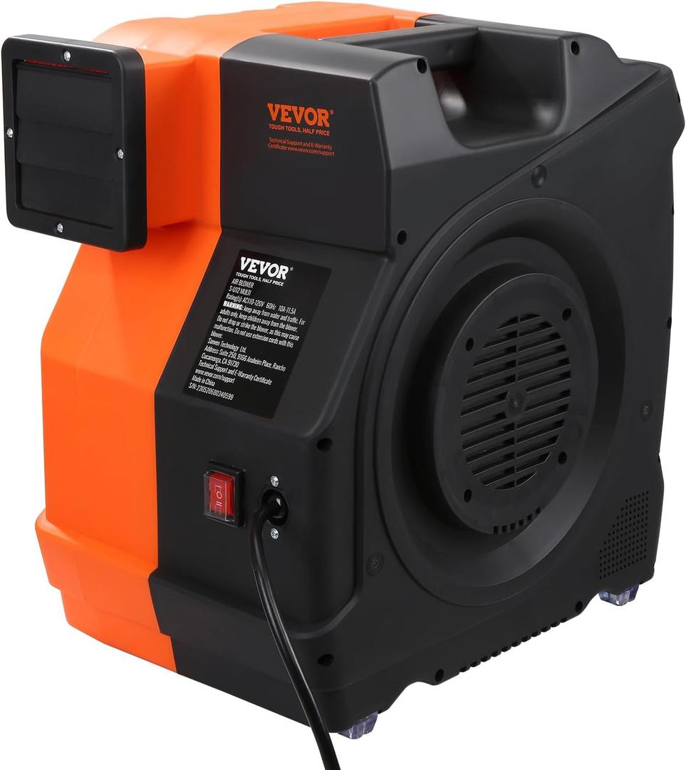 VEVOR Inflatable Blower, 1100W, 1.5 HP & 1.7 HP Bounce House Blower, Commercial-Grade Air Blower for Inflatables, Bouncy Castle Electric Blower Perfect for Bounce House, Waterslides, UL Listed