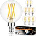 winshine Candelabra LED Light Bulbs E12 Base, 40Watt Equivalent, 4000K Natural Daylight, Dimmable Chandelier Light Bulbs Small Base, Round Light Bulbs for Ceiling Fan, 120V, CRI85+, 400LM, 8 Pack