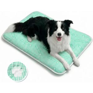 furrybaby Dog Cooling Mat Dog Bed mat, Extra-Thick Dog Crate Pad, Cat Bed, Washable Pet-Safe Magic Cooling Pad for Dogs Cats, Long Lasting Cooling for Crate Bed Indoor Outdoor Summer, 35x28, Mint