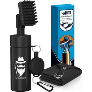 Golf Club Cleaner Brush with Golf Towel: Christmas Stocking Stuffers for Men Adult Golf Accessories for Men Grip Scrub Cleaning Kit Retractable Clip Hold 5 Oz Water Useful Golfer Gifts Idea Cool Gear