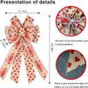 3 x Hying Large Valentines Bows for Wreath, Natural Burlap Bows Valentines Wreath Bow Glitter Red Heart Truck Tree Topper Bows for Front Door Wall Party Valentines Decorations (Style 3: Love Truck)