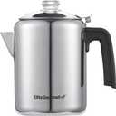 Elite Gourmet EC008 Classic Stovetop Coffee Percolator, Glass Clear Brew Progress Knob, Cool-Touch Handle, Cordless Serve, 8-Cup, Stainless Steel