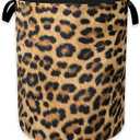 Laundry Hamper,Classic Leopard Laundry Basket,Wildlife Fur Print Portable Collapsible Laundry Room Organization Storage for Dorm Room,Nursery,Bathroom,Bedroom,16x20 Inch