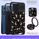 Goocrux for Moto G Stylus 5G 2025 Case - Women Girls Boys Cute Phone Cover Pretty Fashion Unique Aesthetic Design Slide Camera Cover with Ring Stand Holder Case for Motorola G Stylus 5G 2025, Leopard