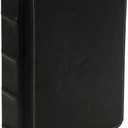 Samsill Vintage Leather Mini 3 Ring Zipper Binder, 1 Inch Round Ring Capacity (Holds 200 Sheets), 5.5 x 8.5 Inch Documents, Notebook Organizer, Planner, Black with Contrast Stitching