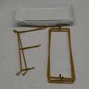 MALACASA 3 Tier Serving Trays for Party, 14 Inch Porcelain White Trays for Serving Food, Dessert Stand with Collapsible Gold Metal Rack
