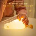 TOOGE LED Duck Night Light Cute Small Lamp Night Light for Kids 3 Levels Dimmable Nursery Nightlight with Timer Silicone Squishy Duck Portable Rechargeable Touch Bedside Lamp (White)