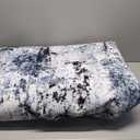 Rugflix 8x10 Area Rugs for Living Room, Washable Large Rug Stain-Resistant Low Pile, Modern Dark Carpet for Dining Room Home Office Kid Room Nursery Bedroom, Navy Blue/Black