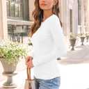 Trendy Queen Womens Long Sleeve Shirts Ribbed Underscrub Tops Boat Neck Basic Tees Fall Fashion Clothes 2025 (White, S)