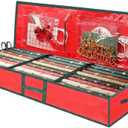 EMOMAS Christmas Gift Wrapping Paper Organizer Storage Bags,Plastic Container for Holiday Supplies & Accessories, Gift Bag Organizer, Under Bed Wrapping Paper Storage (Red)