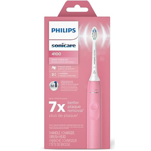 Philips Sonicare 4100 Series Electric Toothbrush - Sonic Toothbrush with Advanced Sonic Technology, Pressure Sensor, Two Intensity Settings, Smartimer & Quadpacer, Deep Pink, Model HX3681/26