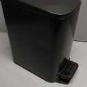 TIPGO Slim Bathroom Trash Can with Lid Soft Close, Step Pedal, 6 Liter / 1.6 Gallon Stainless Steel Trash Bin, Small Garbage Cans for Bedroom, Office, Kitchen (Matte Black)