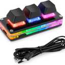 Ecarke Black 3-Key OSU Hot Swap Game Keyboards USB Wired RGB Mechanical Keypad,Autonomous Programming Macro with Software Switches