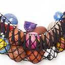 Sports Storage Organizer Garage Ball Storage Wall Hanging Organizer Net for Basketballs, Volleyballs Soccer Storage Rack Sport Equipment Organizer Storage Mesh (Wall Mounted, Black)