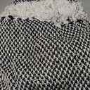 DII 100% Cotton Basket Weave Throw for Indoor/Outdoor Use Camping Bbq's Beaches Everyday Blanket, 50 x 60, Black