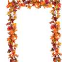 Fall Garland Maple Leaf Clearance,Piece Hanging Vine Artificial Autumn Garland Thanksgiving Decor for Home Wedding Fireplace Party Christmas (Multicolor)