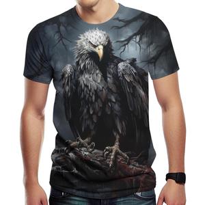 Men's Eagle Graphic T-Shirts Casual Short Sleeve Fashion 3D Printed Tees, Small