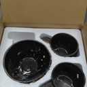 Elanze Designs Reactive Glaze Farmhouse Rustic Boho Ceramic Stoneware Dinnerware 16 Piece Plate Bowl Mug Dish Set - Service for 4, Mocha Grey Ombre