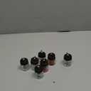 Goaste 7 Pack Glass Airbrush Bottles Kit, 22cc Empty Airbrush Jars, Transparent Airbrush Paint Storage Pot with 10pcs Cap Covers, 30° Down Angle Adaptor Lids, Fits Dual-Action Siphon Feed Airbrushes