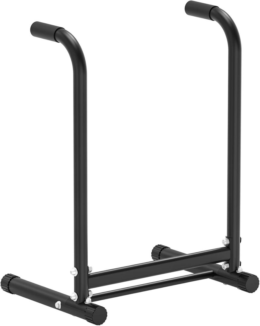 RELIFE REBUILD YOUR LIFE Dip Station Functional Heavy Duty Dip Stands Fitness Workout Dip bar Station Stabilizer Parallette Push Up Stand (Black-02)