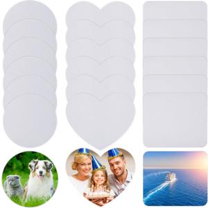 Nezyo 21 Pieces Sublimation Mouse Pads Blank Mouse Pads for Sublimation Non Slip Rubber Round Rectangle Heart Shaped Mouse Pad for DIY Crafts Transfer Heat Press Printing, AZ-Nezyo-4484