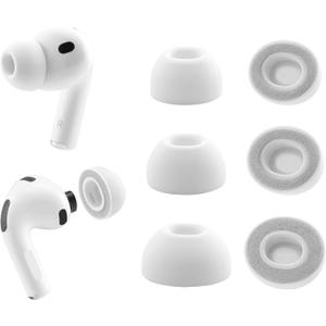 NANLANFAN Replacement Memory Foam Ear Tips for AirPods Pro 3 Silicone Shield, Ultimate Comfort, Compatible with AirPods Pro 3rd Generation 2025, 3 Pairs (Gray, Assorted S/M/L)