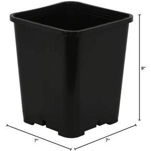 Gro Pro Premium Black Square Pot 7 Inch x 7 Inch x 9 Inch