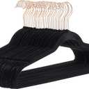 Amazon Basics Slim, Velvet, Non-Slip Sturdy Suit Clothes Hangers, Pack of 30, Black/Rose Gold